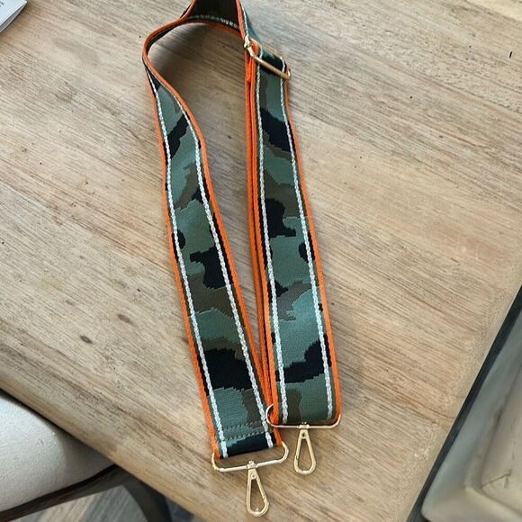 NEW Mersi green camo with silver orange wide purse strap  replacement strap - Picture 3 of 5